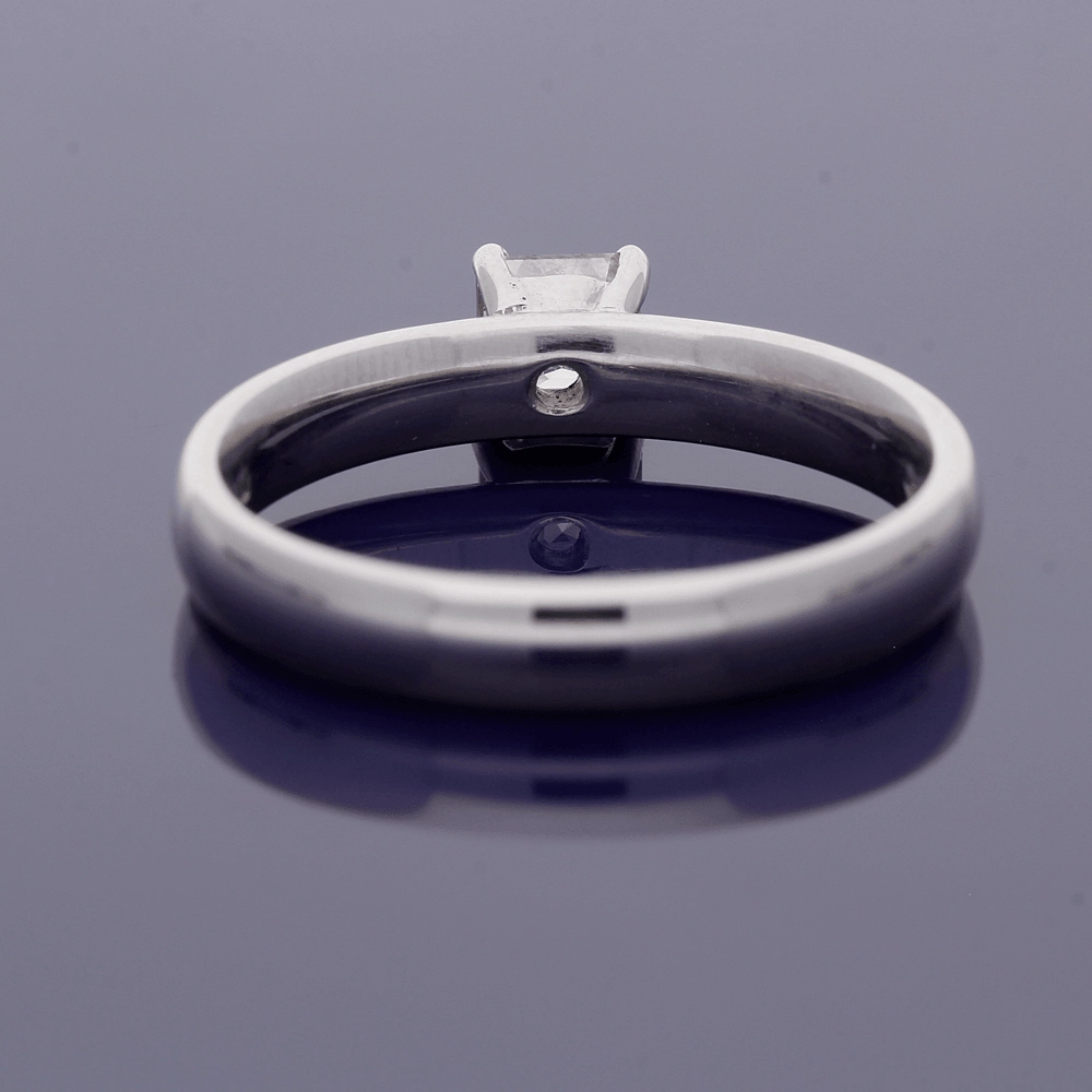 18ct White Gold 0.49ct Asscher Cut Diamond Solitaire Ring