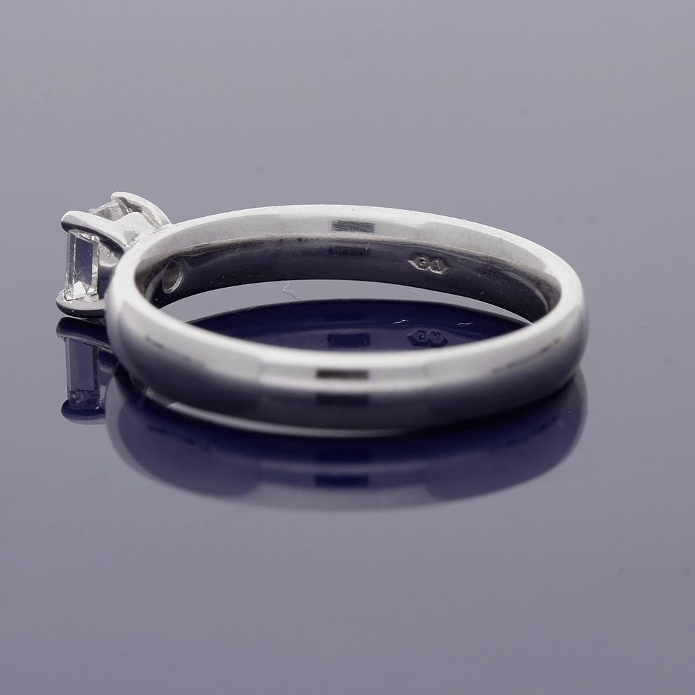 18ct White Gold 0.49ct Asscher Cut Diamond Solitaire Ring