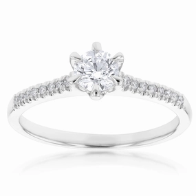 18ct White Gold 0.60 Carat Solitaire with 1/2 Carat Certified Centre Diamond