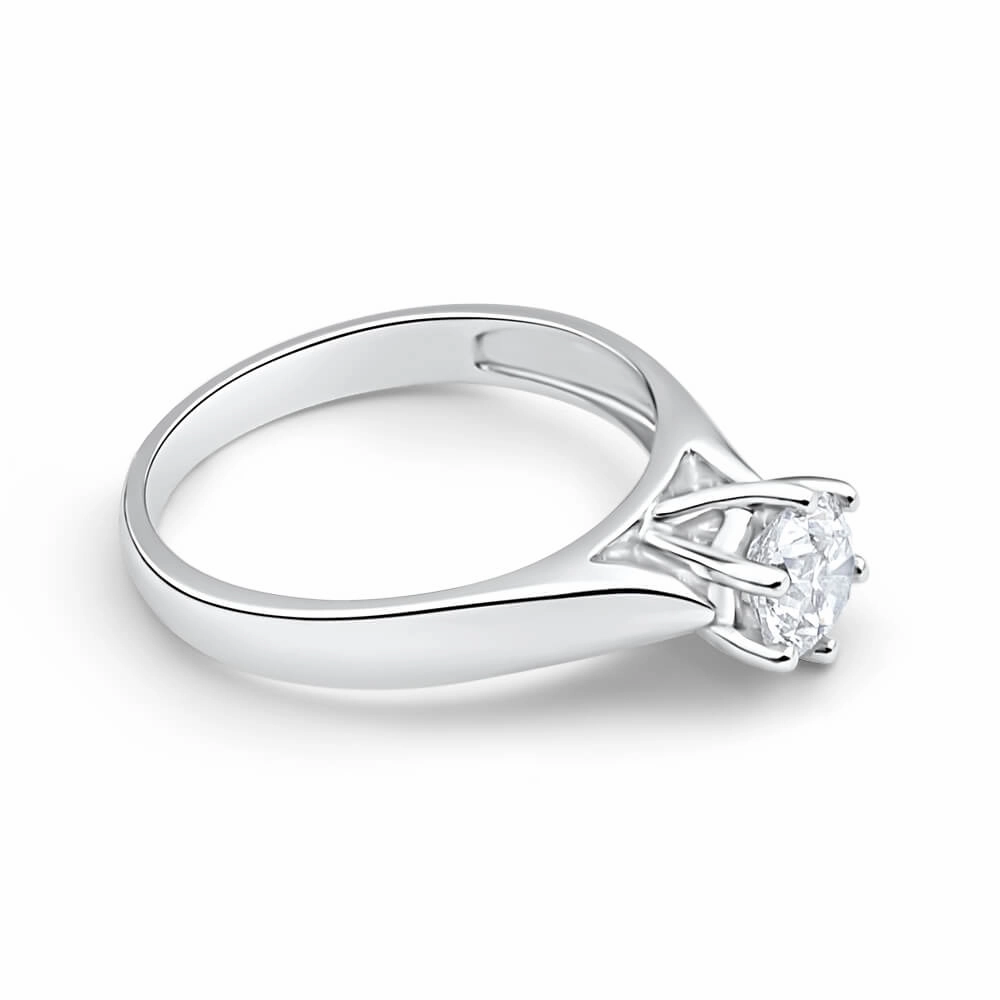18ct White Gold 0.70 Carat GI Colour SI Clarity Certified Diamond Ring