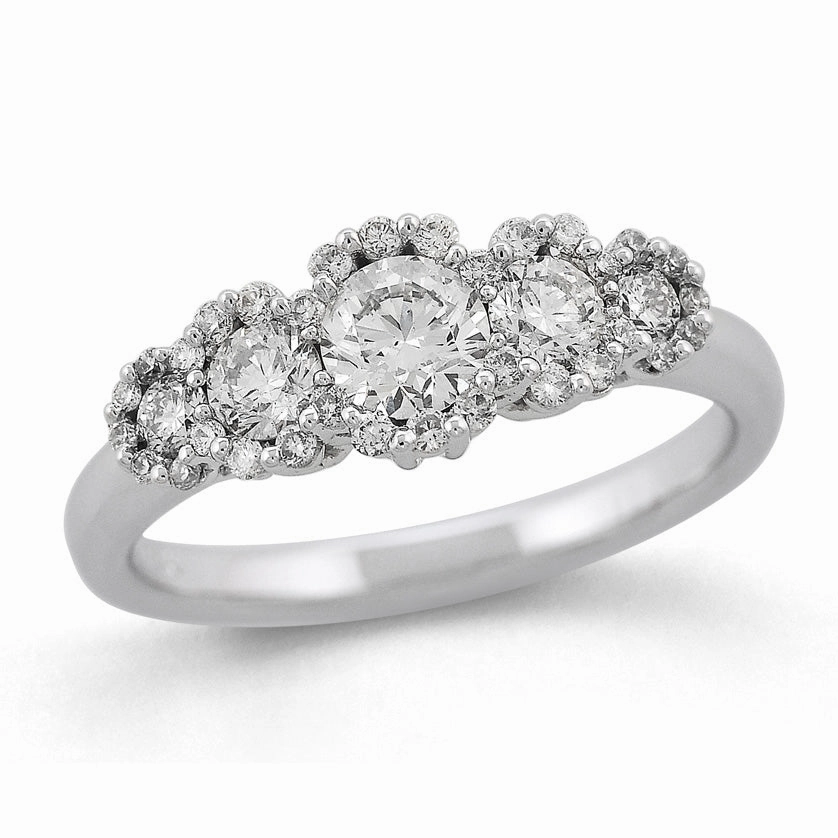 18ct White Gold 0.93ct Diamond Fancy Cluster Ring