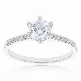 18ct White Gold 1.10 Carat Solitaire with 1.00 Carat Certified Centre Diamond