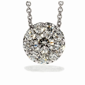 18ct White Gold Diamond Set Fulfilment Pendant & Chain