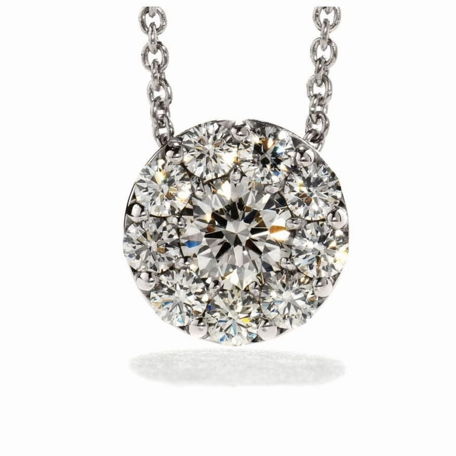 18ct White Gold Diamond Set Fulfilment Pendant & Chain