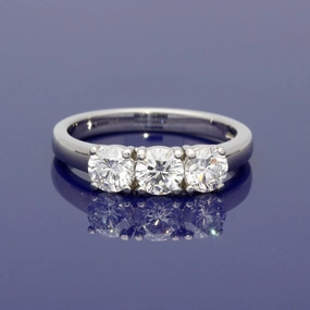 18ct White Gold Diamond Trilogy Ring