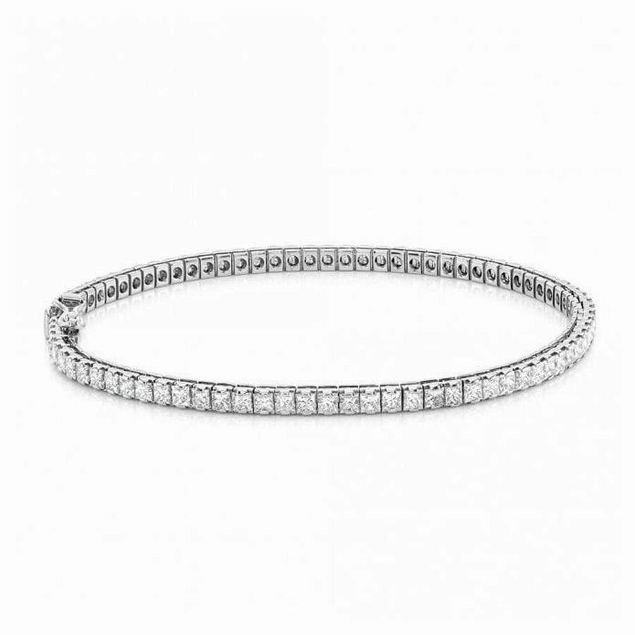 18ct White gold Princess cut Diamond bracelet