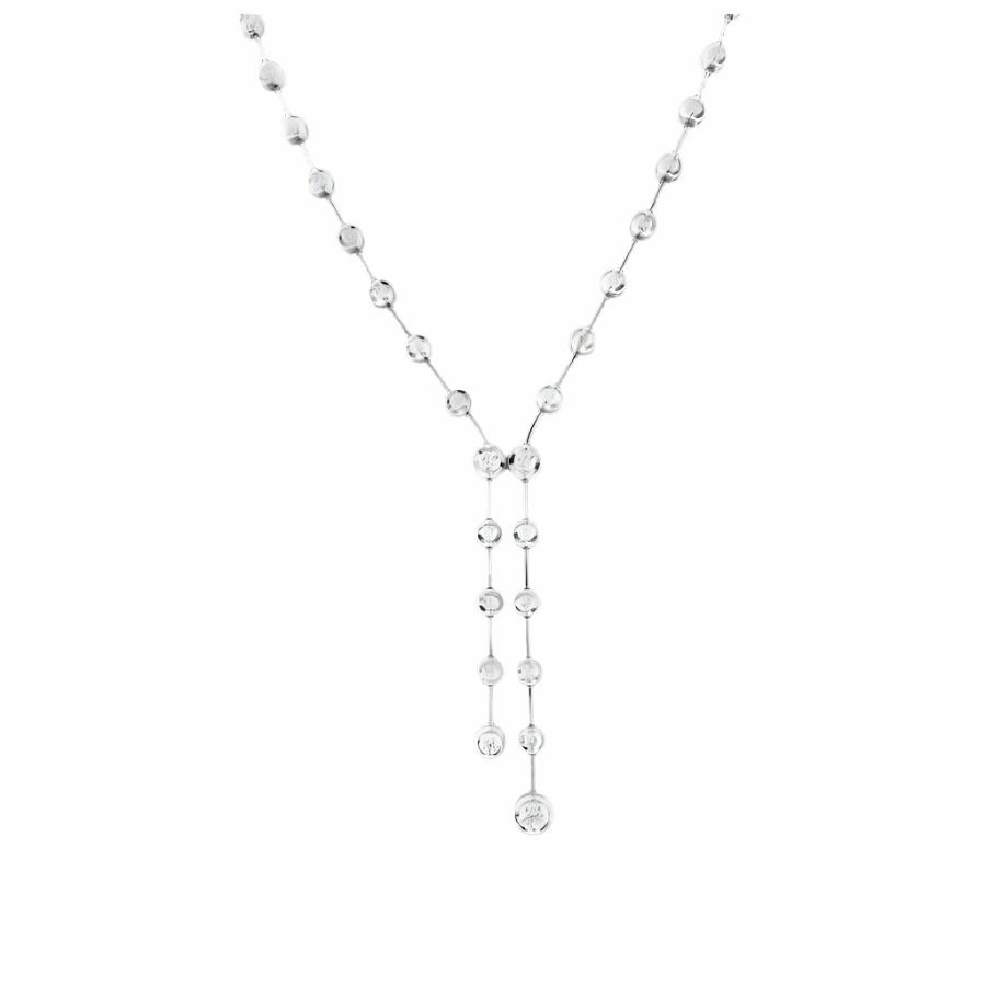 18ct White Gold Round Brilliant Cut Diamond Set Drop Collar