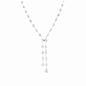18ct White Gold Round Brilliant Cut Diamond Set Drop Collar