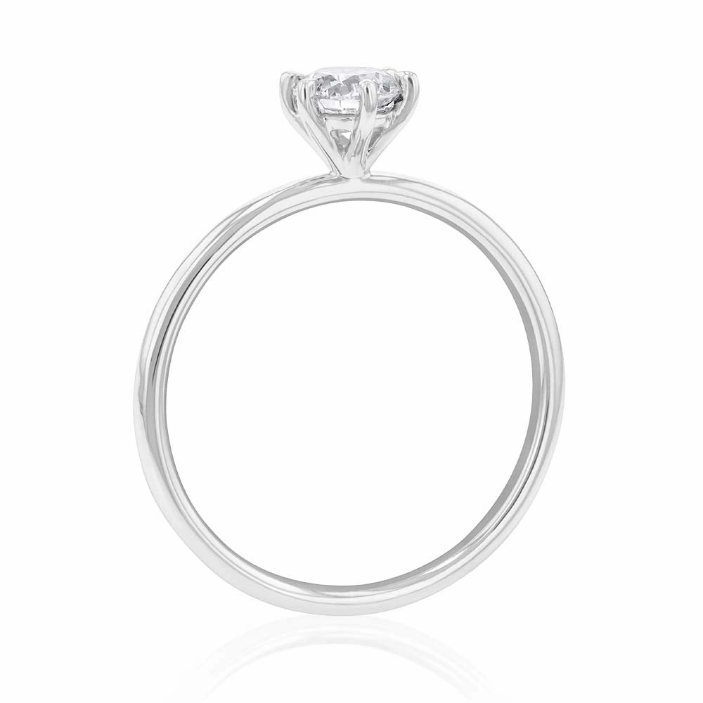 18ct White Gold Solitaire Ring with 0.50 Carat GI SI Certified Diamond