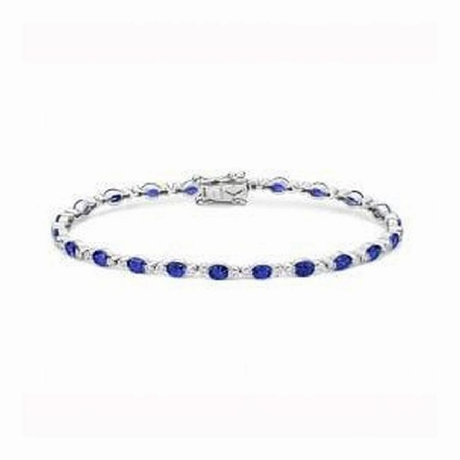 18ct white gold stunning Tanzanite & Diamond bracelet
