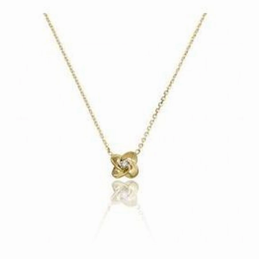 18ct Yellow & White Gold Link Joy Diamond Pendant & Chain