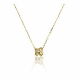 18ct Yellow & White Gold Link Joy Diamond Pendant & Chain