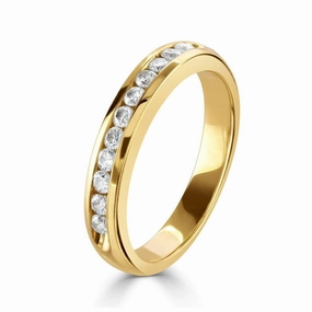 18ct Yellow Gold 11-Stone Round Brilliant Cut Diamond Half Eternity Ring