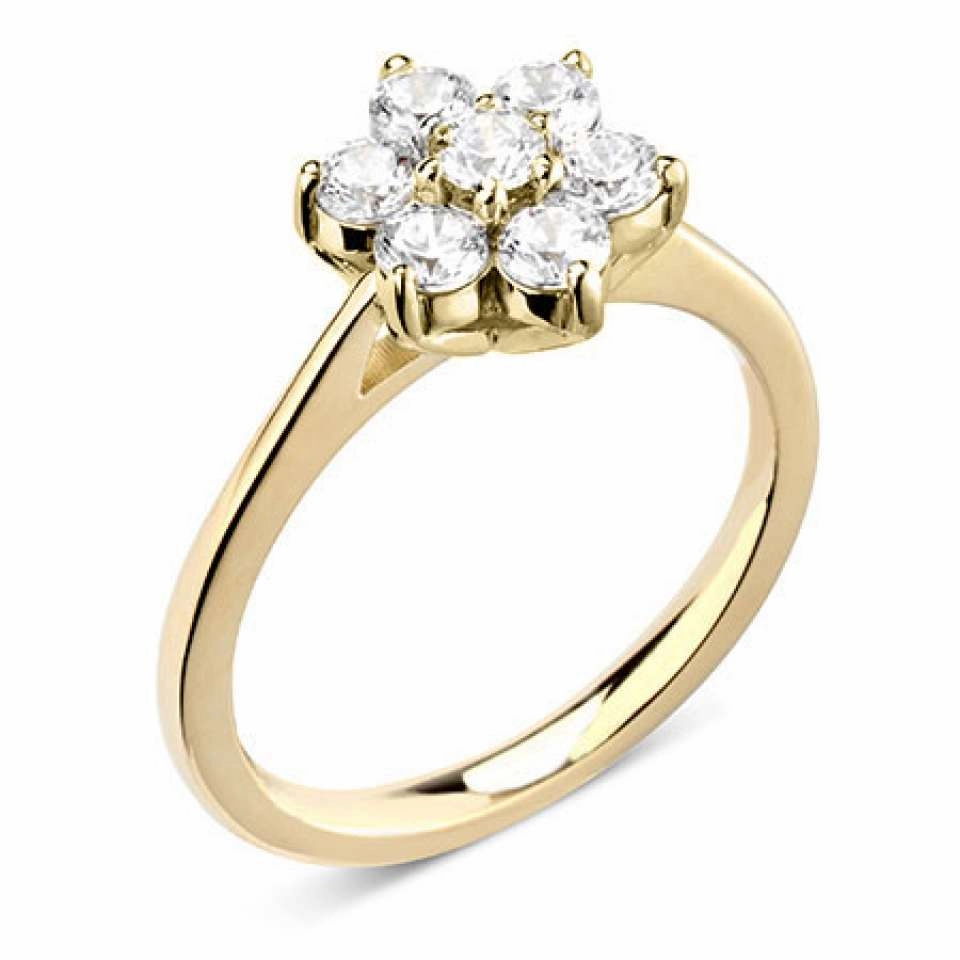 18ct Yellow Gold 1.05ct Round Brilliant Cut Diamond Seven Stone Engagement Ring