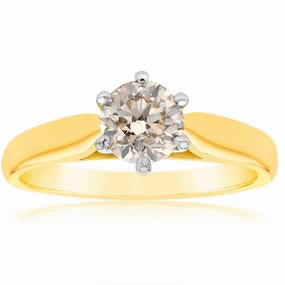 18ct Yellow Gold 1 Carat Australian Diamond Solitaire