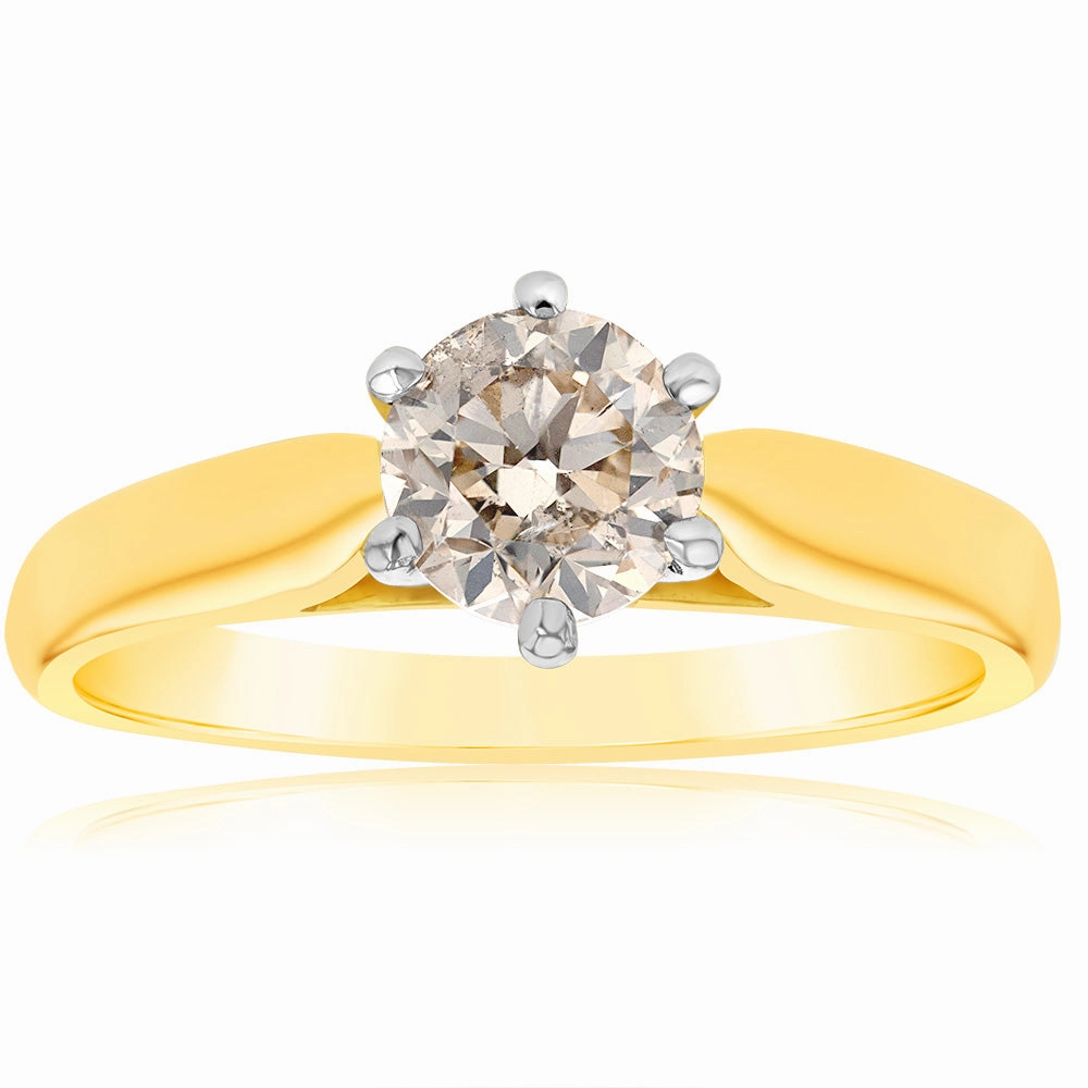 18ct Yellow Gold 1 Carat Australian Diamond Solitaire