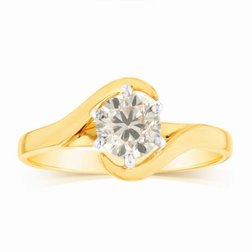 18ct Yellow Gold 1 Carat Australian Diamond Solitaire Ring