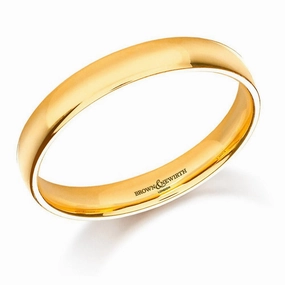 18ct Yellow Gold 3mm Lightweight Court Wedding Ring