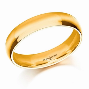 18ct Yellow Gold 5mm Medium Court Plain Wedding Ring