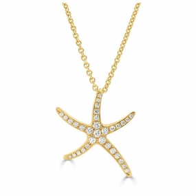 18ct Yellow Gold Diamond Set Starfish Pendant