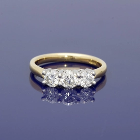 18ct Yellow Gold Diamond Trilogy Ring