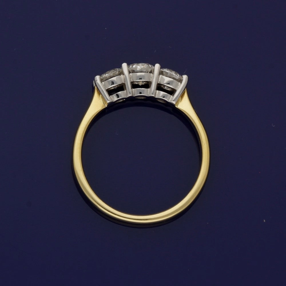 18ct Yellow Gold Diamond Trilogy Ring