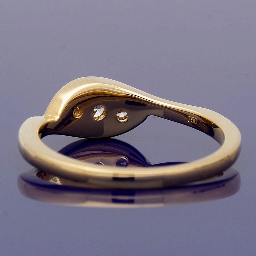 18ct Yellow Gold Diamond Trilogy Twist Ring
