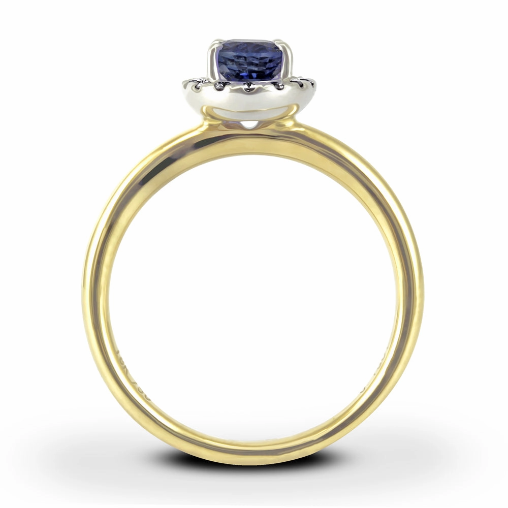 18ct Yellow Gold Oval Sapphire and Diamond Ring