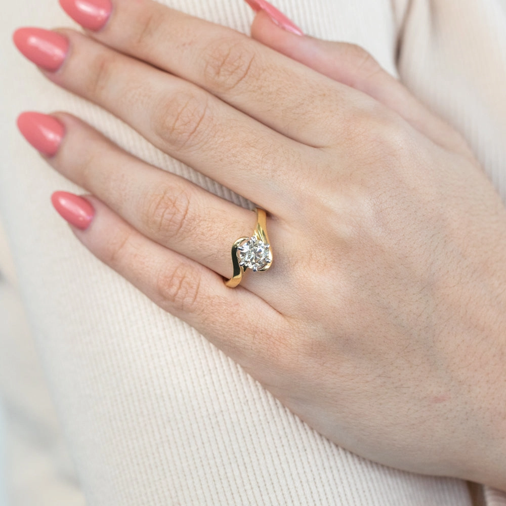 18ct Yellow Gold Solitaire Ring With 1.5 Carat Australian Diamond