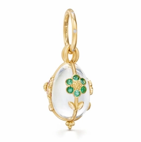 18K Small Fiori Rock Crystal Amulet