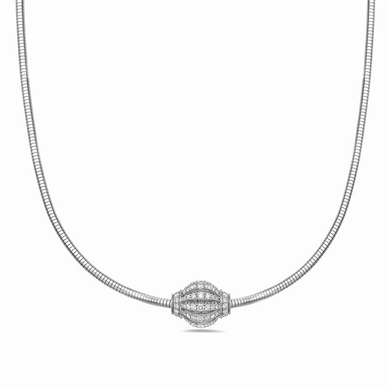 18k White Gold Birdcage Slide Pendant