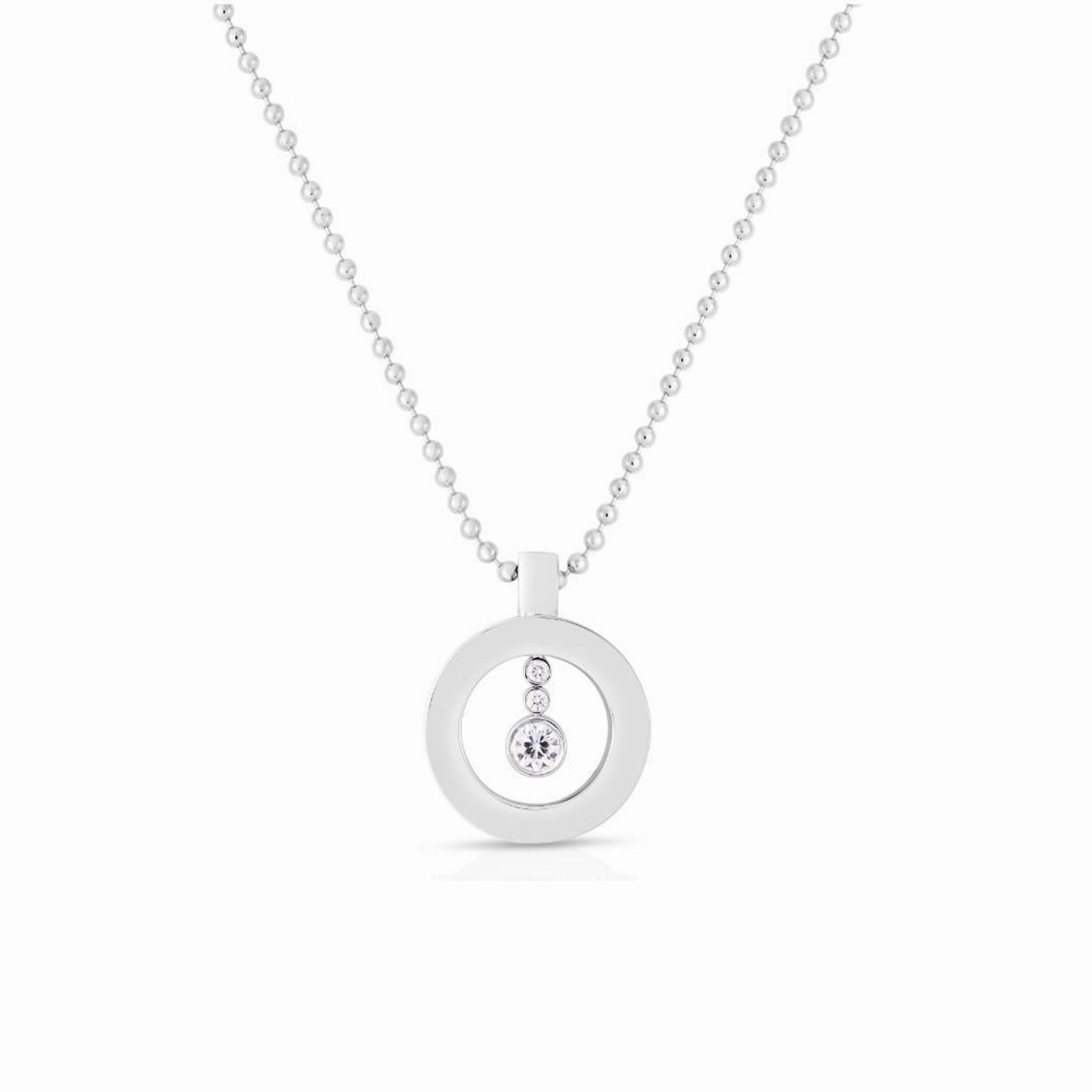 18k White Gold Cento Diamond O Necklace