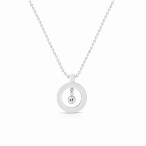 18k White Gold Cento Diamond O Necklace