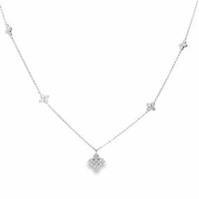 18k White Gold Diamond Love by the Inch Necklace