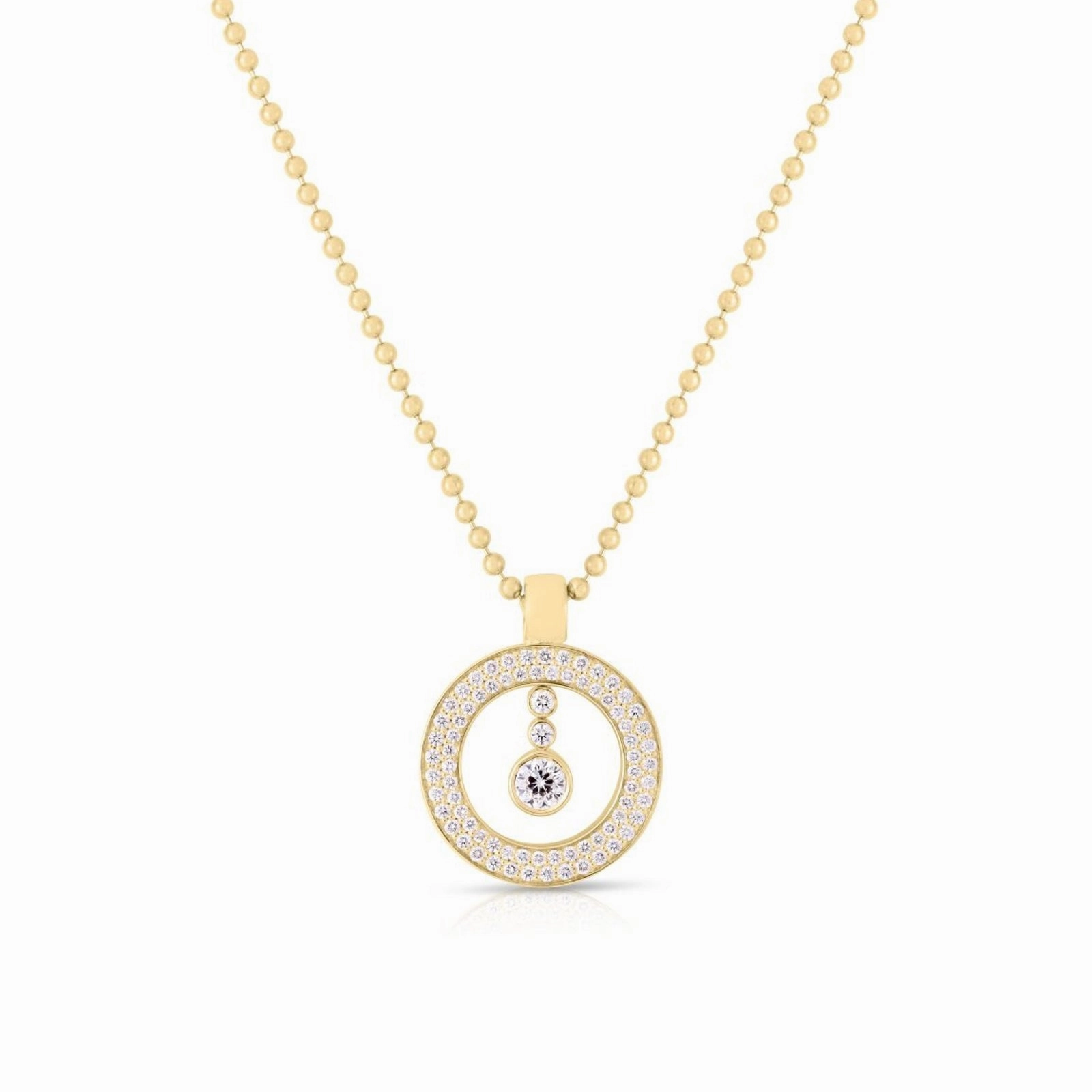 18k Yellow Gold Cento Diamond Baby O Pendant