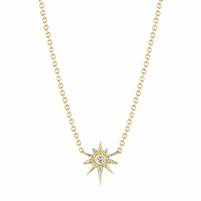 18k Yellow Gold Diamond Star Pendant