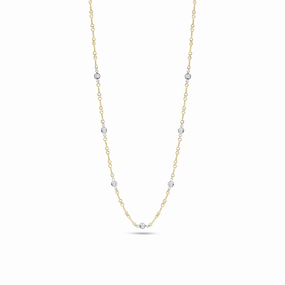 18k Yellow Gold Diamonds by the Inch Dogbone Necklace