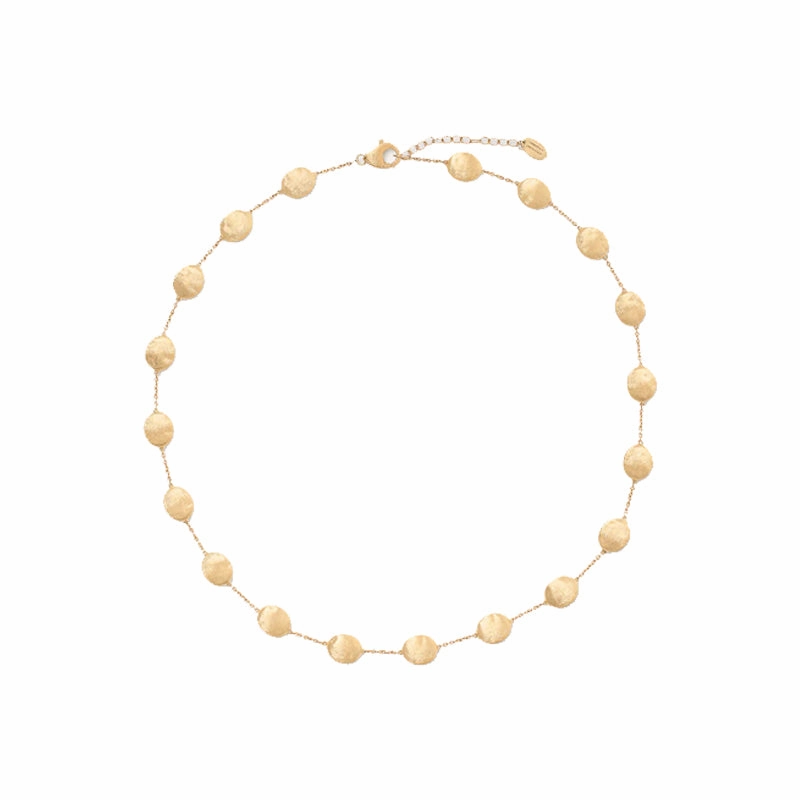 18K Yellow Gold Large Bean Adjustable Necklace