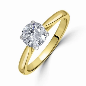 1.00ct Round Brilliant Cut Diamond Solitaire 18ct Yellow Gold Ring