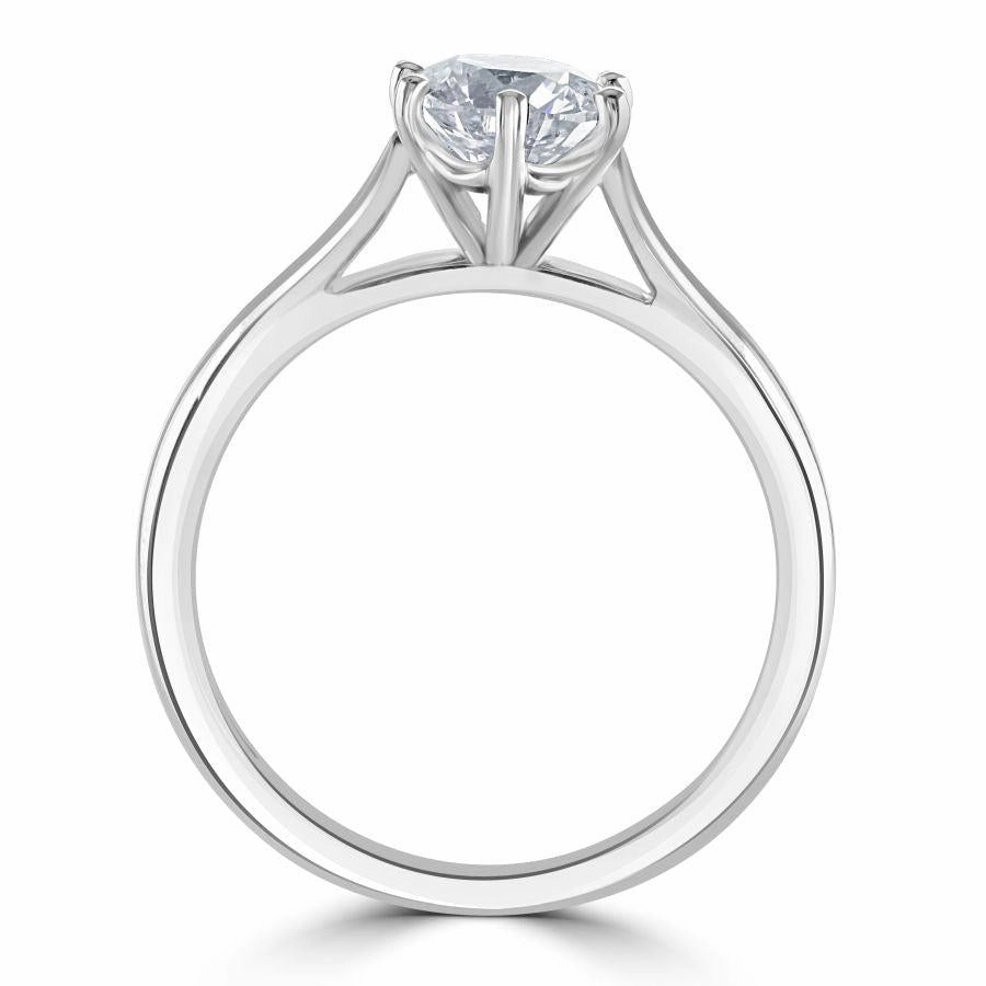 1.00ct Round Brilliant Cut Diamond Solitaire Platinum Ring