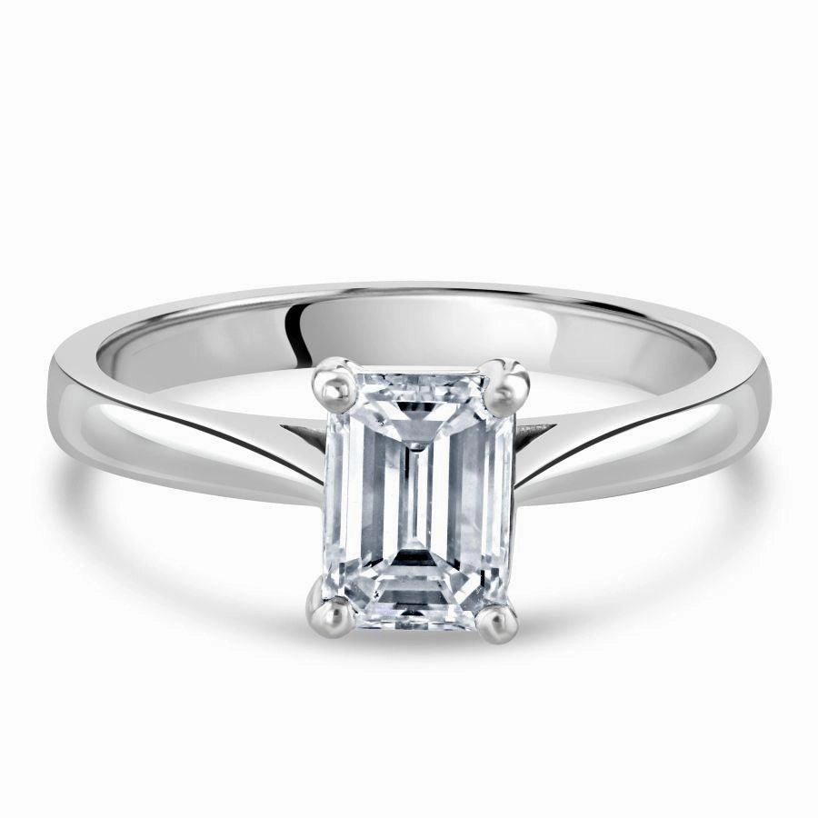 1.01ct Emerald Cut Diamond Solitaire Platinum Ring