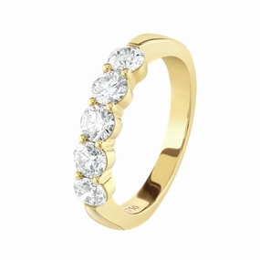 1.06ct Round Brilliant Cut Diamond 5-Stone Half Eternity 18ct Yellow Gold Ring