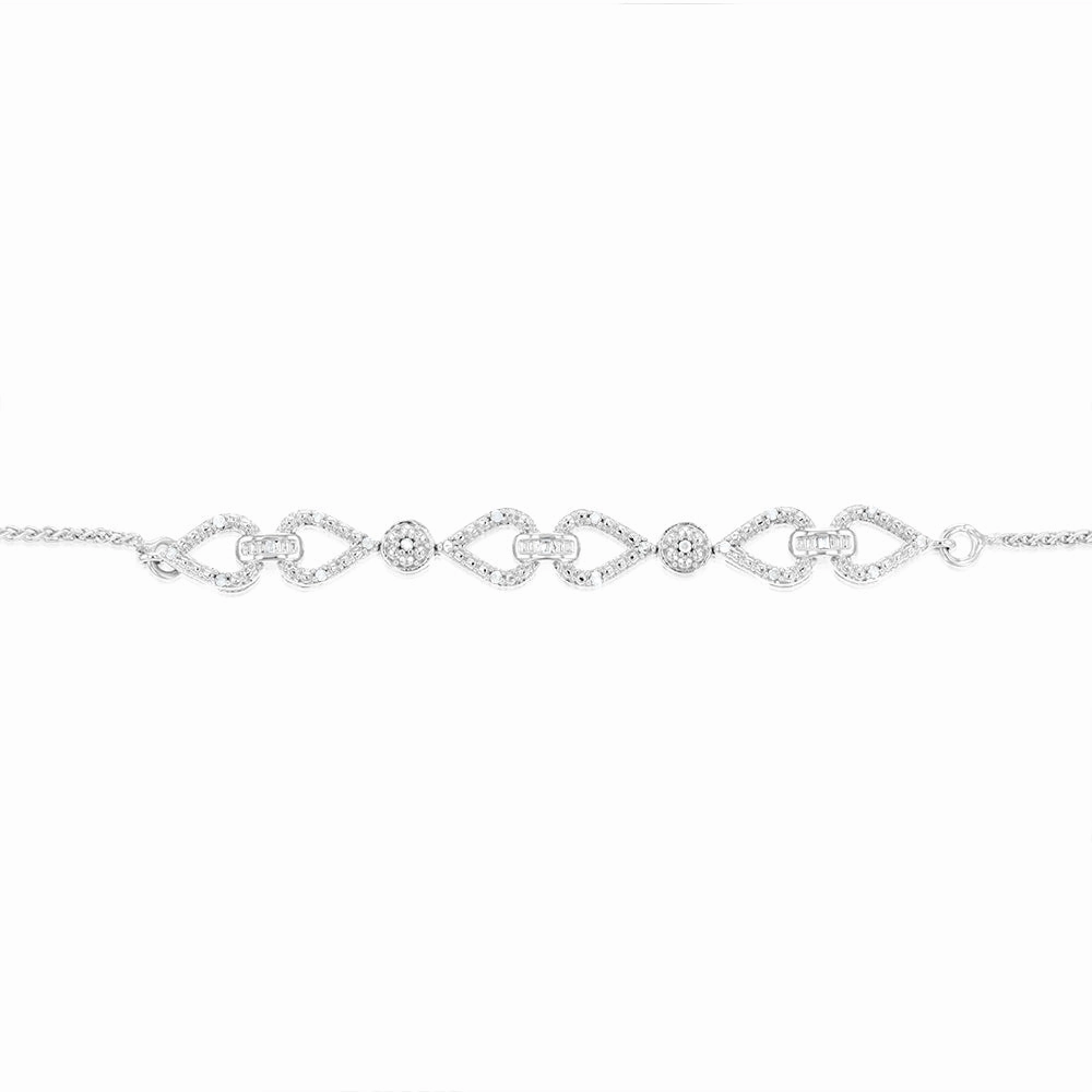 1/10 Carat Diamond Fancy Bracelet in Sterling Silver