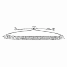 1/10 Carat Diamond Slider Tennis Bracelet in Sterling Silver