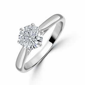 1.27ct Diamond Round Brilliant Cut Solitaire Platinum Ring