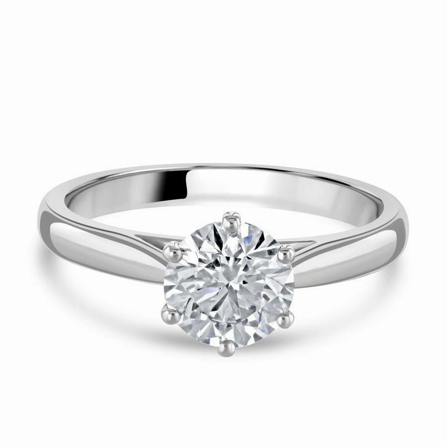 1.27ct Diamond Round Brilliant Cut Solitaire Platinum Ring
