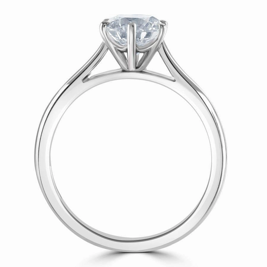 1.27ct Diamond Round Brilliant Cut Solitaire Platinum Ring