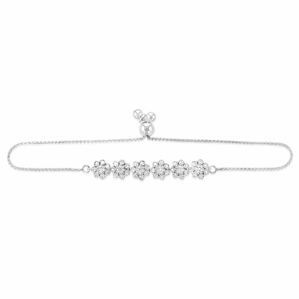 1/2 Carat Diamond Fancy Bracelet in Sterling Silver