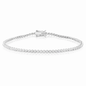 1/2 Carat Diamond Tennis Bracelet  cm in 9ct White Gold