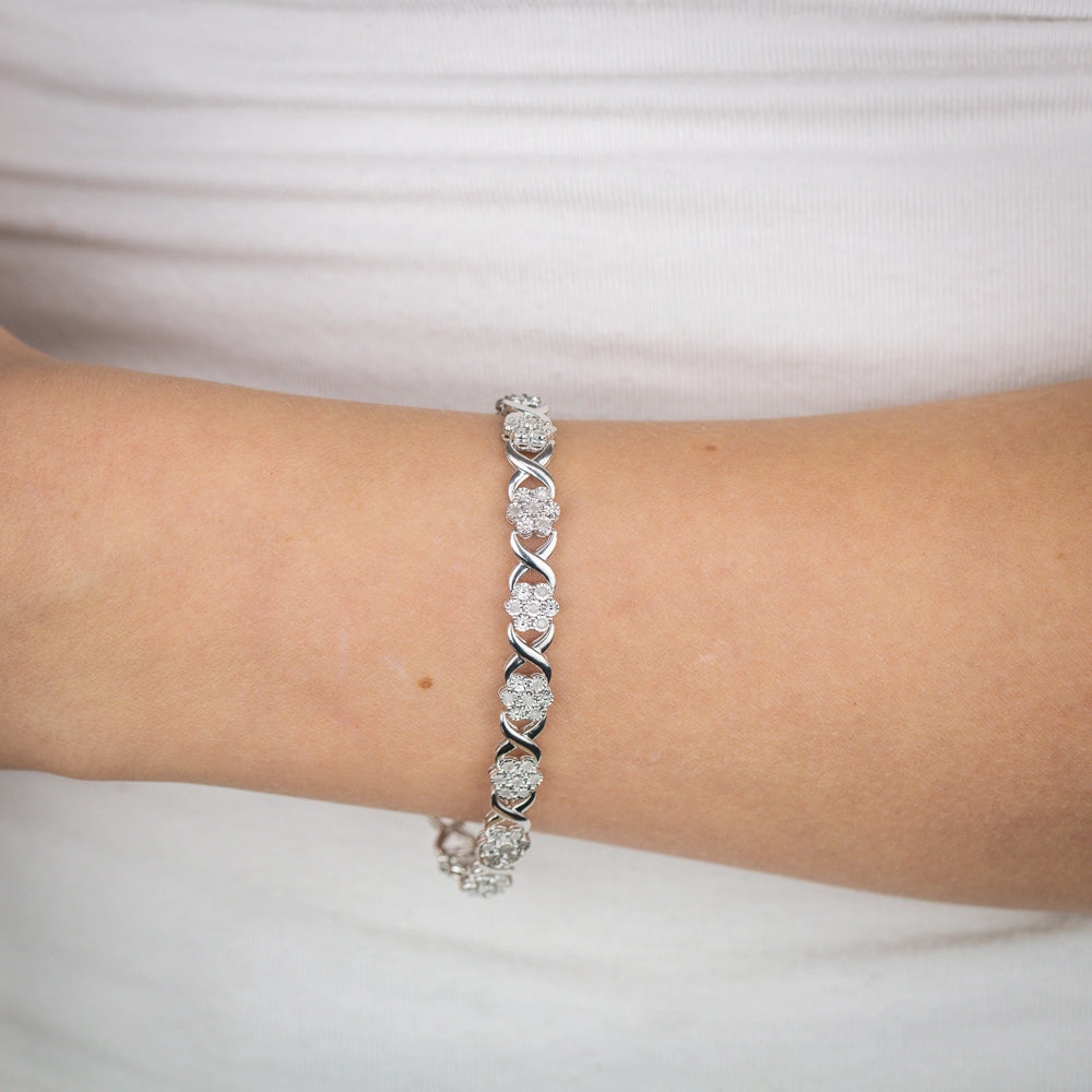 1/2 Carat Diamond Tennis Bracelet in Sterling Silver